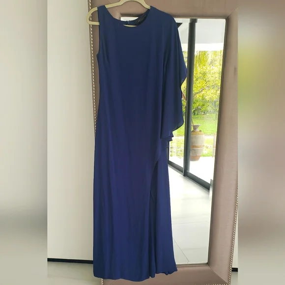 bcbgmaxazria asymmetrical dress BCBGMAXAZRIA Multicolor Asymmetrical Sleeveless Midi Dress
